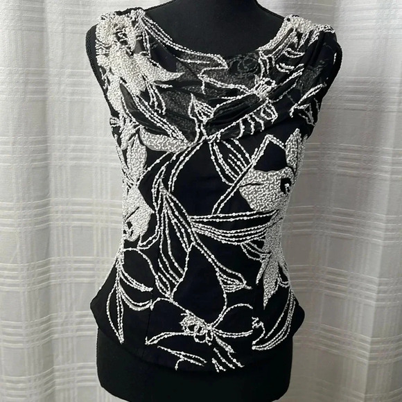 Sean Collection Tops - Sean Collection beaded silk top